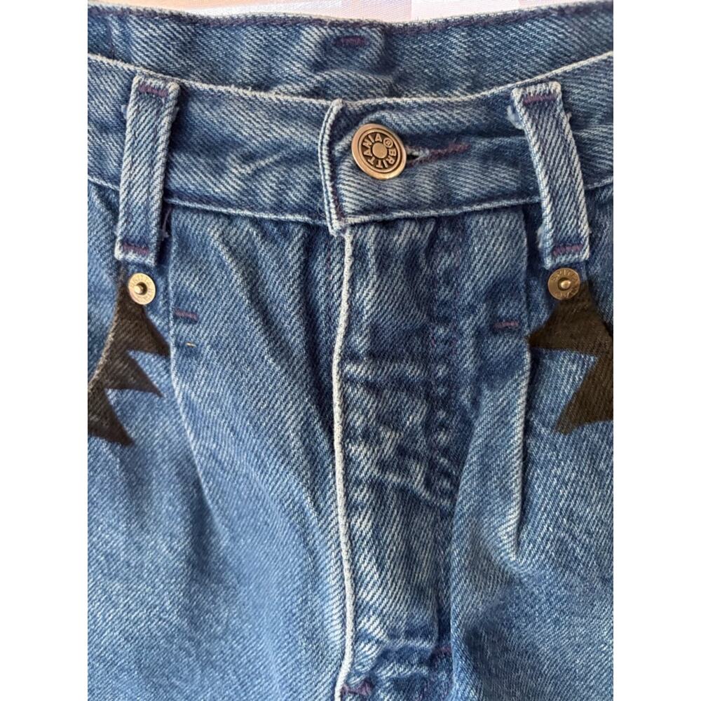 Vtg. 80’s/90’s Brittania Hand-Painted Star Patch Denim Jeans👖 - Picture 8 of 12
